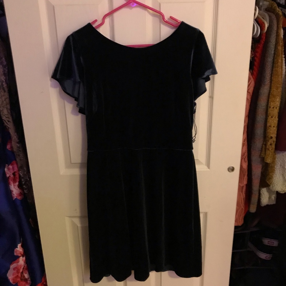 Nancy Blue Flutter Skirt Dress